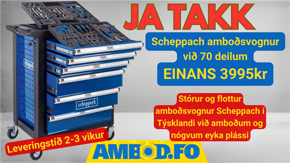 Scheppach amboðsvognur við 70 deilum - Einans 3995kr