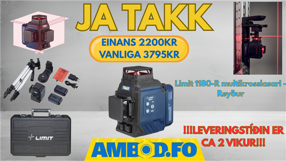 Limit 1180-R multikrosslasari – Reyður